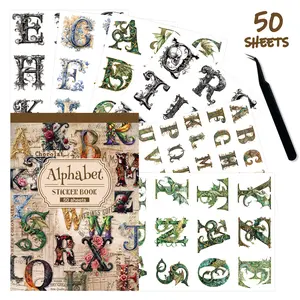 Retro Ransom Note Sticker Book 50 Sheets 450 Pcs Vintage Alphabet Decals for Aesthetic Journaling DIY Collage and Scrapbooking Projects