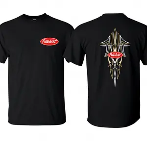 Peterbilt Tribal Logo Tee – Custom Pinstripe Graphic Shirt, Workwear Style, Trucker Gift, Unisex Black Cotton Top, Diesel Culture Wear