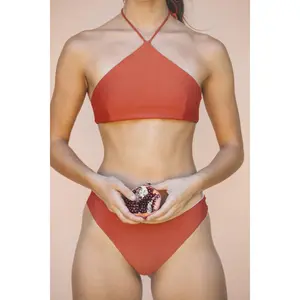 Leila Bikini Top – Like Aubrey Plaza Bikini, High-Neck Lace-Up