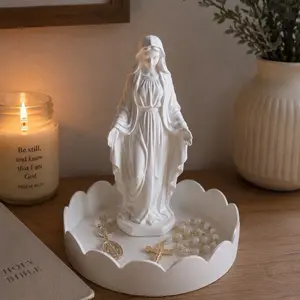 Catholic Prayer Tray with Virgin Mary | Rosary Holder | Religious Home Decor Virgin Mary Prayer Tray | Catholic Home Decor | Rosary Holder Gift