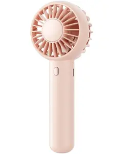 Mini Portable Fan, Small and Powerful, Cute Design 3 Speed Personal Handheld fan and Desktop with Base, Lightweight USB Rechargeable for Travel Lash Makeup Girl Women Summer Gift Pink