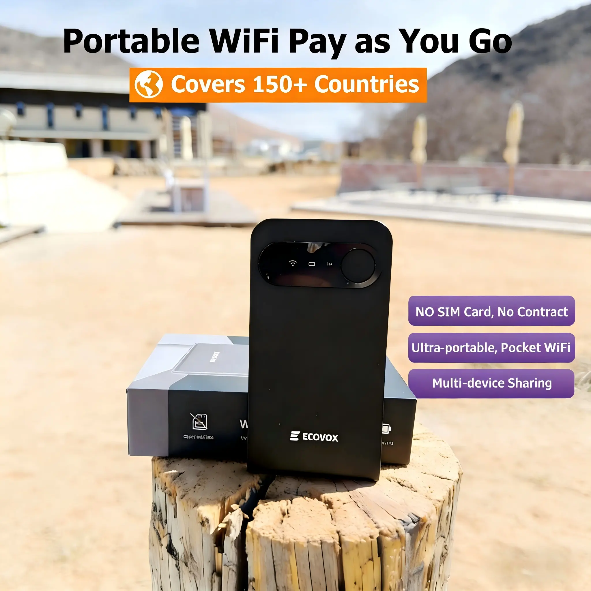 ECOVOX Global Portable WiFi Hotspot for International Travel | No SIM ...