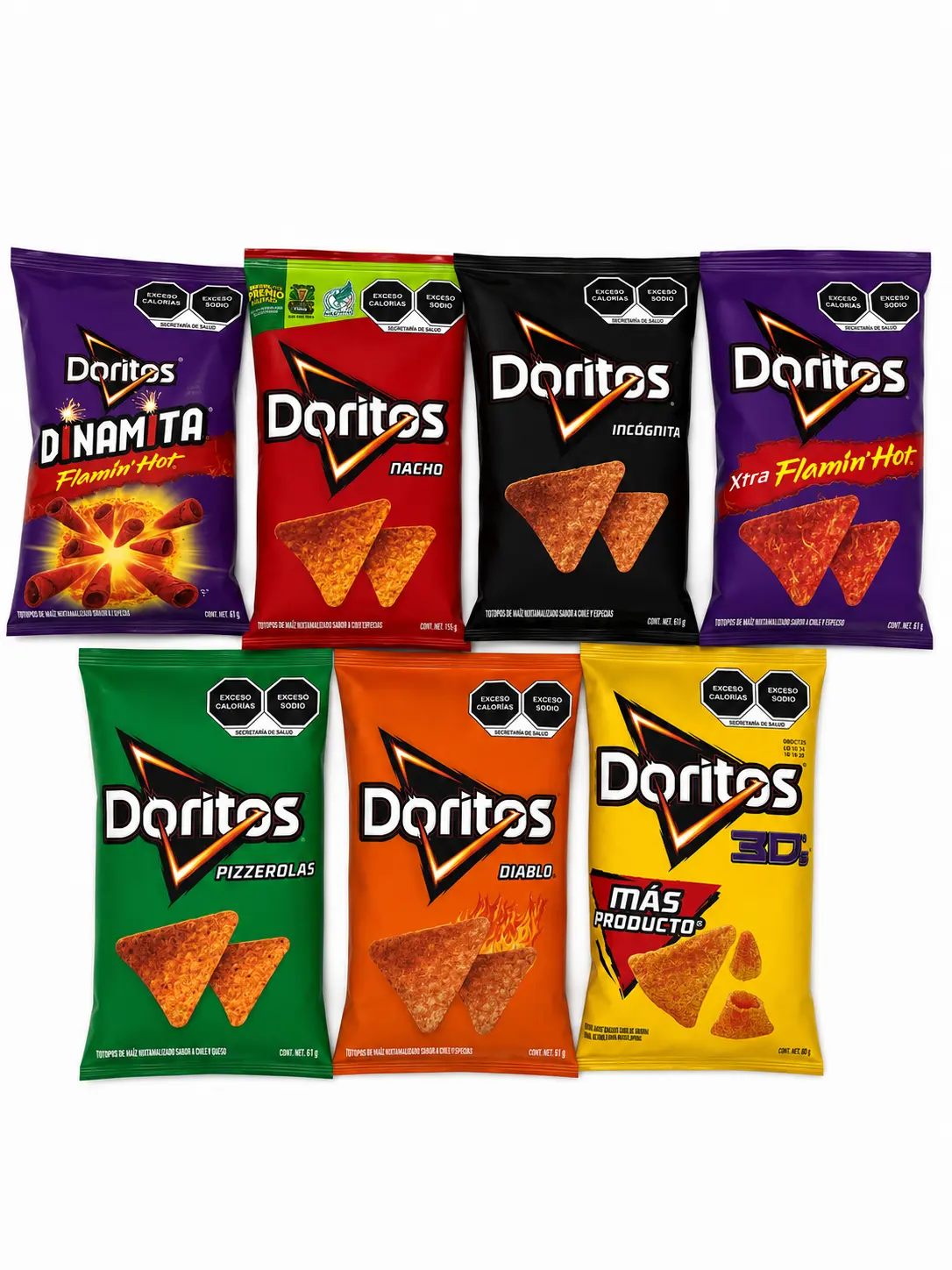 Doritos Mexicanos Variados, Escoge Sabor | Doritos Mexico Tortilla Chips – Pizzerolas, Diablo, Incógnita, Dinamita, Flamin’ Hot, Nacho & 3D’s – Choose Flavor