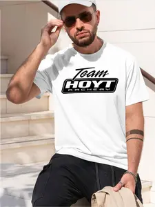 Hoyt Arery 2026 new model Black/White Tee Stylish & Comfortable Loose Crew Neck Short Sleeve T-shirts Versatile On Trend Eye Catching Printed Graphic Casual Tee Menswear Streetwear for Daily Wear Outings & Leisure