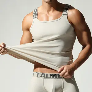 New men's tank top TAUWELL specially designed men's sports vest, fashionable solid color slim-fit vest