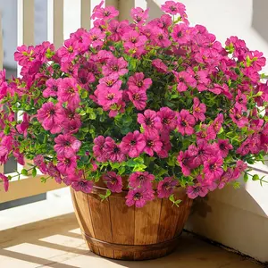 10pcs Spring Artificial Flowers, UV-Resistant Eucalyptus Violet Blooms, No Maintenance, Ideal for Balcony Garden, Patio Lawn Decor, Party Decoration