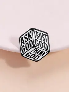 Minimalist ‘ask God Trust God Thank God’ Theme Pin, Emblem Badge Decoration, Daily Devotion Reminder, Versatile Wear, Faith Gift for Mother’s Day/graduation