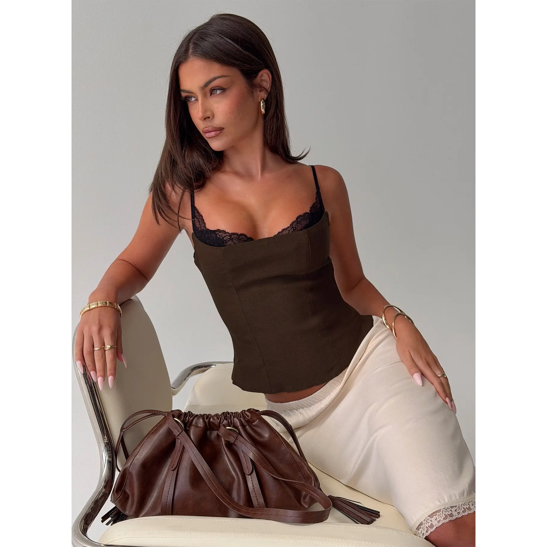 Renaissance Corset Top Chocolate / Black