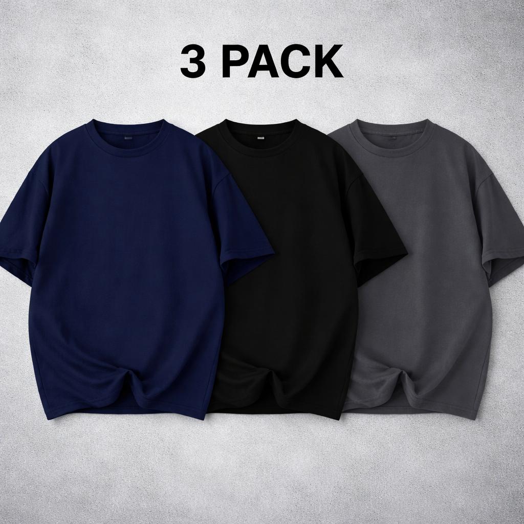 5-pack unisex short-sleeve T-shirts, American basic style, heavyweight high GSM, oversized casual athletic design; versatile tops available in multiple colors; a multi-piece set—versatile and suitable for various occasions, ideal for summer wear and a war