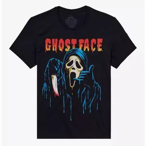 Men's Retro Horror Drippy Graphic Print Cotton Short-Sleeve Round Neck T-Shirt - Breathable, Sweat-Absorbent Fashion Streetwear Casual Top with Comfortable Fabric