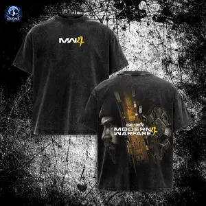 Vintage Call Of Duty Modern Warfare 2 Washed Graphic Tee, Oversized Tactical Military Gamer Streetwear Shirt, MW2 FPS Gaming T-Shirt, Special Forces Combat Gift Tee For Men, Retro Warzone Aesthetic Apparel