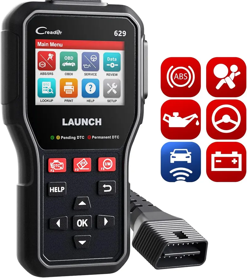 Launch CR629 OBD2 Scanner ABS SRS Scan Tool with Active Test, 3 Service Oil/SAS/BMS Reset Tool, Full OBD2 Functions Car Code Scanner, Lifetime Free Update
