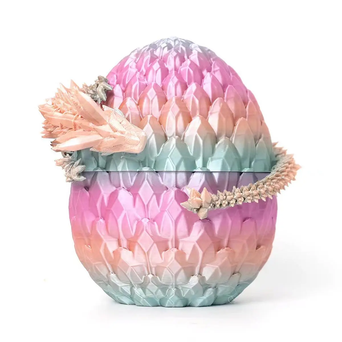 Christmas 3D Printed Crystal Dragon Egg with Articulated Dragon, Random Color Dragon Egg Toy, Dragon Fidget Toy, Perfect for Collectors, Party Decor & Gifts