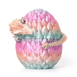 Christmas 3D Printed Crystal Dragon Egg with Articulated Dragon, Random Color Dragon Egg Toy, Dragon Fidget Toy, Perfect for Collectors, Party Decor & Gifts, Halloween