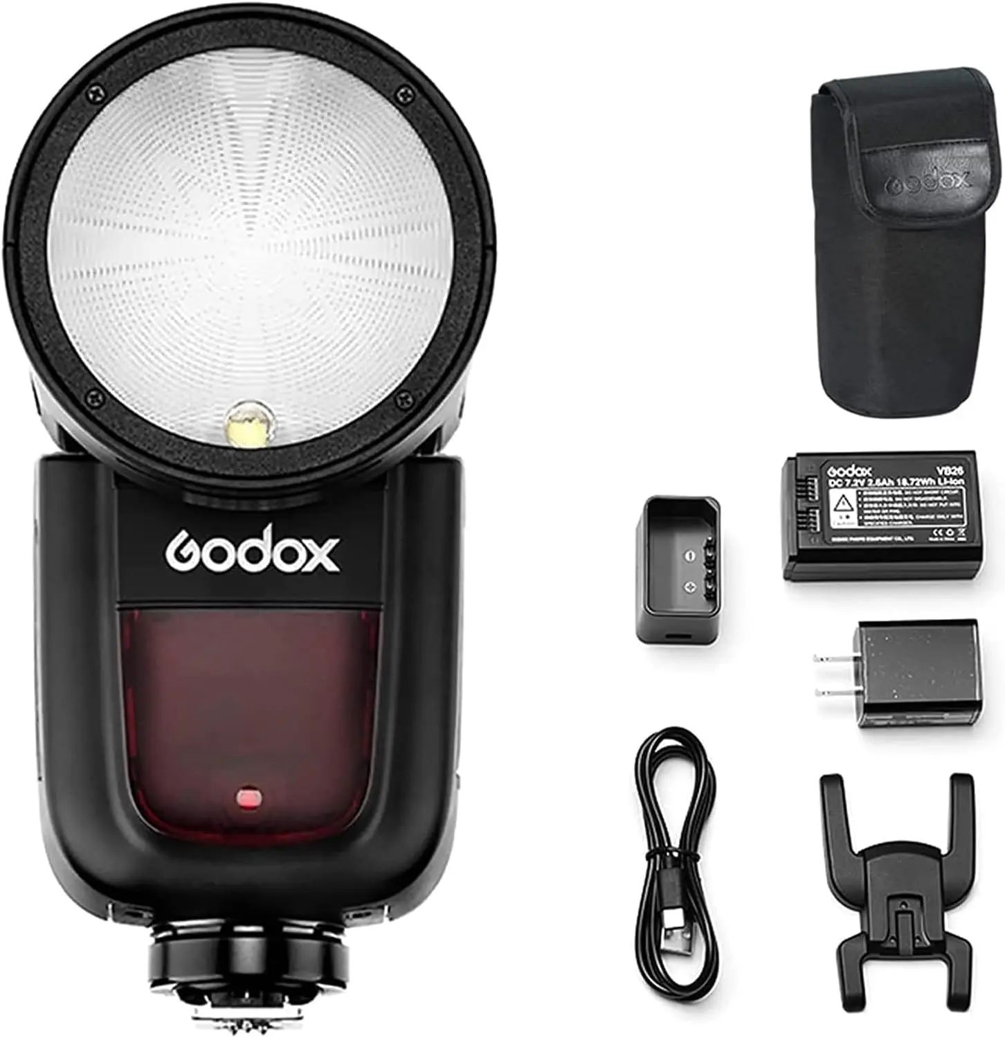 Godox V1 V1N V1-N Camera Flash,for Nikon Cameras, 76Ws 2.4G TTL Round Head Flash Speedlight, 1/8000 HSS, 480 Full Power Shots, 1.5s Recycle Time, 2600mAh Lithium Battery, 10 Level LED Modeling Lamp
