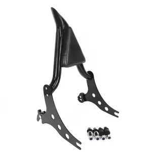 Black Sissy Bar Passenger Backrest for Harley Fat Boy Lo FLSTF 2007-2017 Softail FXST FLST CVO 2006-2012, Night Train 2006-2009, Cross Bones 2008-2011 Softail Custom Softail Standard Springer