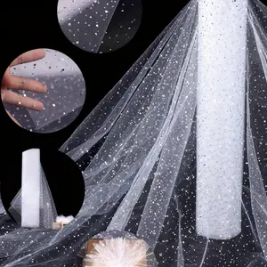 1.5m Multicolor Sequins Soft Net Fabric, Wedding Party Background Decoration, Laser Sequins Gift Wrapping, Suitable for Weddings Birthdays Gifts