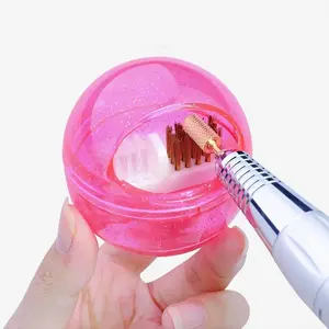 Multi-Color Compact Nail Drill Bit Sterilizer Box - Cuticle Removing Fluids for Nail Salon - Portable Cleaning Brush for Drill Bits, Easy to Use and Clean, Sanitary and Hygienic