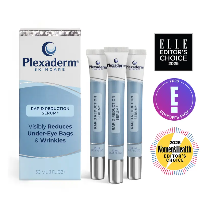 Plexaderm Rapid Reduction Serum (3-Pack) - Anti Aging Wrinkle Remover for Face 30ml Tightening Skincare Comfort Radiant Look Visibly Reduces Under-Eye Bags & Wrinkles