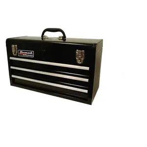212 MAIN Homak BK01032101 Steel 3-Drawer Ball Bearings Toolbox Chest - Tool Organizer, 11.80x20.50x8.60 in, Black Indoor Cupboard Furniture