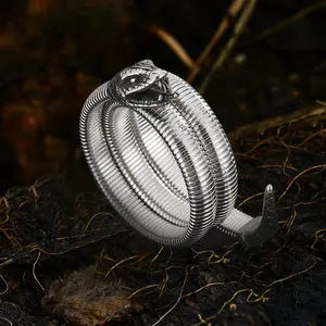 GTHIC Animal Rattlesnake Stainless Steel Snake Bracelet for Men and Women Punk Jewelry Birthday Gifts