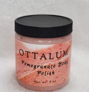 Pomegranate Body Polish - Exfoliating Scrub with Nourishing Safflower Seed Oil, Shea Butter, Pomegranate Extract & Rice Bran for Soft, Glowing Skin