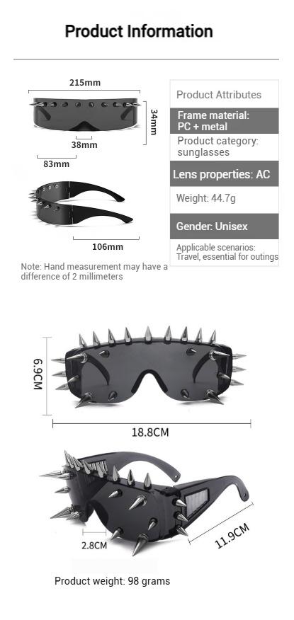 New Novelty Eyewear — Cyberpunk-Style "Demon" Glasses (Non-Prescription) | Unique & Trendy Party Accessories | Street Style Sunglasses for Travel & Fashion Outfits
