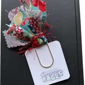 Scrap Fabric Paperclip Bookmark (Stock #012)