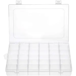 36 Grids Clear Plastic  Box Organizer Storage Container with Removable Dividers (36 Grids - Clear)