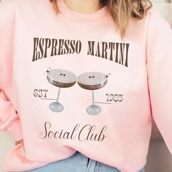 Espresso Martini Sweatshirt,  Retro Cocktail crewneck,  Espresso Martini Club Shirt,  Signature Cocktail Sweatshirt,  Espresso Social Club Pullover, Martini Drink Lover Sweatshirt, Mom Sweatshirt, Cocktail Apparel, Girly Gift