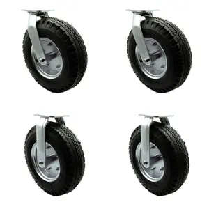 212 MAIN SCC-100S3506-PNB-2-R3506-2 12 in. Swivel Pneumatic Rubber Wheel Casters, Black, Set of 4