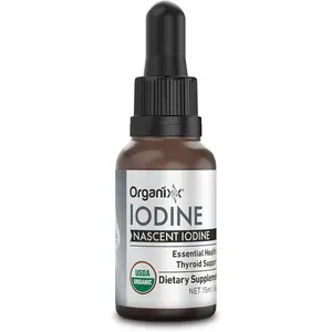 ORGANIXX Iodine USDA Certified Organic Nascent Iodine for Thyroid Support 15ml Non-GMO Vegan Dietary Supplement Health Wellness Bundle