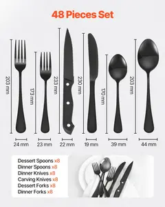 30-Piece Stainless Steel Flatware Set – Modern Silverware for Home &amp; Restaurant