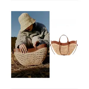 Handwoven Straw Bag, Large Capacity Beach Shoulder Bag, Casual Simple Style, New York Trendy Design, Durable Handbag, Handcrafted Bag