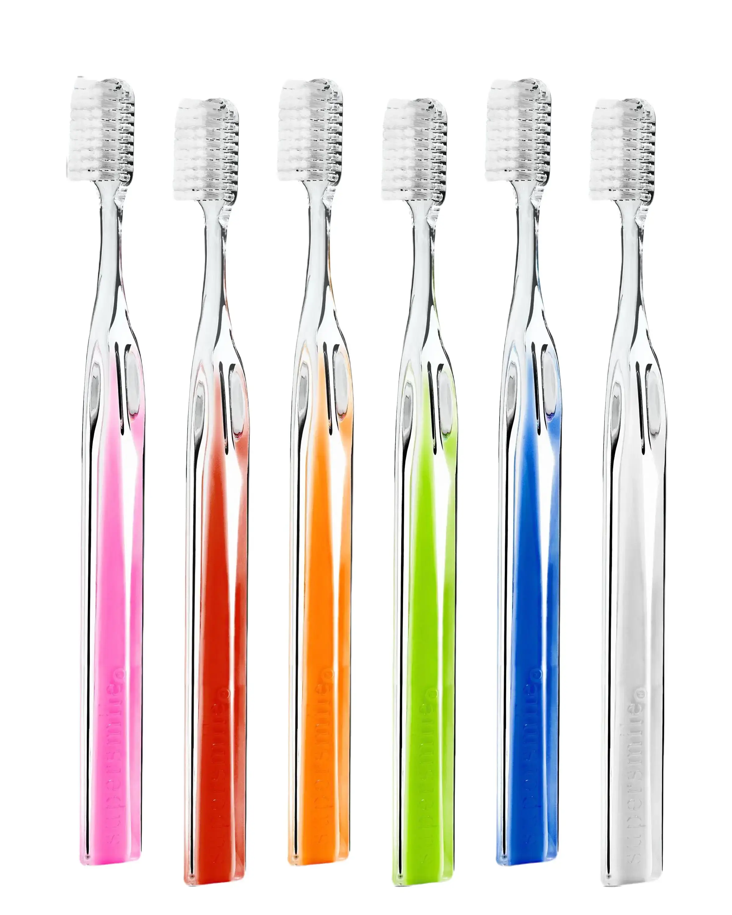 Luxury Rainbow Pack Crystal Toothbrush Collection - Beauty Products with Natural Soft Bristles, Aesthetic Oral Care Brush for Daily Use
