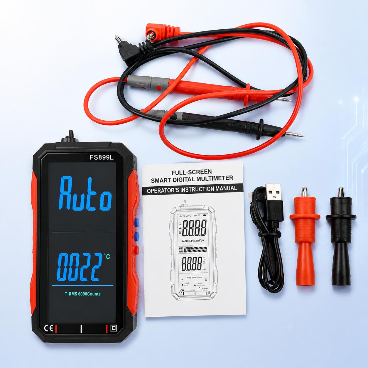 Fully Automatic True RMS (TRMS) 6000 Count Digital Voltmeter - A reliable voltage tester suitable for home, automotive, and industrial applications; a professional electrical tool.