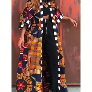 Casual African style vintage print spliced jacket