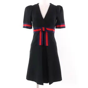 Pre-owned GUCCI Others Small Leather Goods One piece Jersey V neck Dress Dress