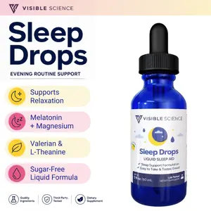 Melatonin Sleep Drops | Magnesium & Valerian Root Liquid Supplement | Berry Flavor | 2 fl oz | Easy-to-Take | Lab Tested Easy Consumption