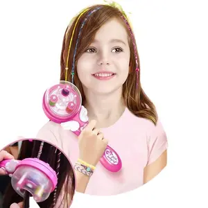 Magic DIY Automatic Braider Sparkly Light Up Hair Styling Tool for Girls Kids Pretend Play Gadget Fun Party Gifts Home Decor Storage Organizer Set