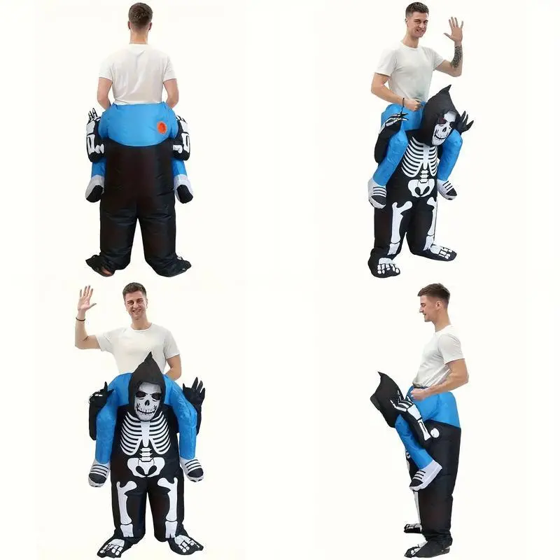 Inflatable Skeleton Costume for Adults Cute Cartoonish Shoulder Ride with Blue Accents Air Blow-Up Halloween Christmas Party Cosplay Outfit Lightweight Durable Design Festive Event Attire Playful Costume Sturdy Menswear Clothes Inflatable Skeleton Costume for Adults Cute Cartoonish Shoulder Ride with Blue Accents Air Blow-Up Halloween Christmas Party Cosplay Outfit Lightweight Durable Design Festive Event Attire Playful Costume Sturdy Menswear Clothes