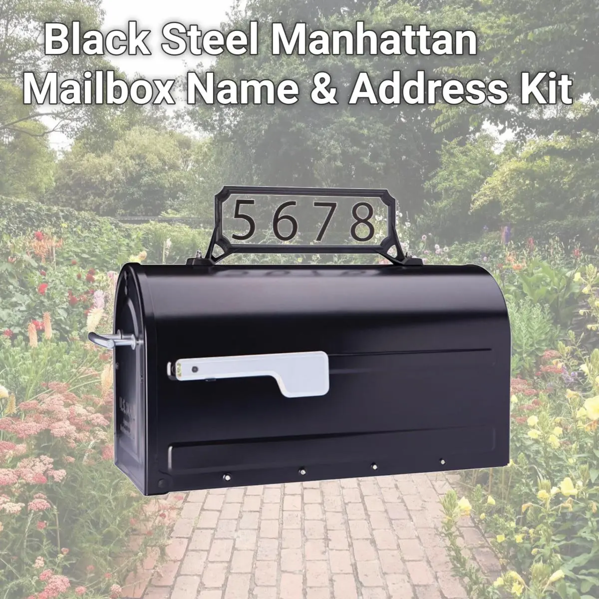 212 MAIN Self-Adhesive Reflective Double-Sided Outdoor Black Steel Manhattan Mailbox Name & Address Kit, Architectural Mailboxes Model 5006271