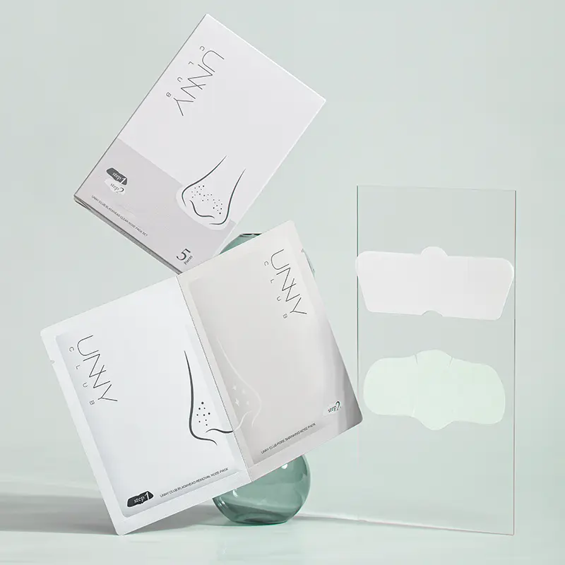 UNNY CLUB Blackhead Clear Nose Pack Set: 3-Step System for Deep Extraction & Pore Care with Tetrahydropiperine for Effective Acne Skin Care