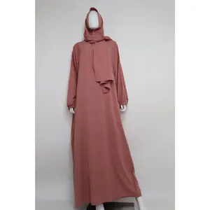 Abaya with Hijab - Coral Pink