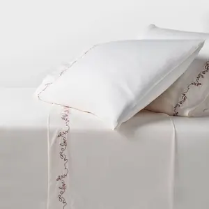 King 400 Thread Count Performance Sheet Set Ivory with Love Detailed Hem - Threshold