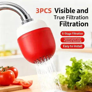 3pcs Easy Install Mushroom Shape Water Faucet Filter, Water Filters, Water Filtration System, Universal Splash-Proof, Home Dorm Hotel Water Quality Improver, Cute Design