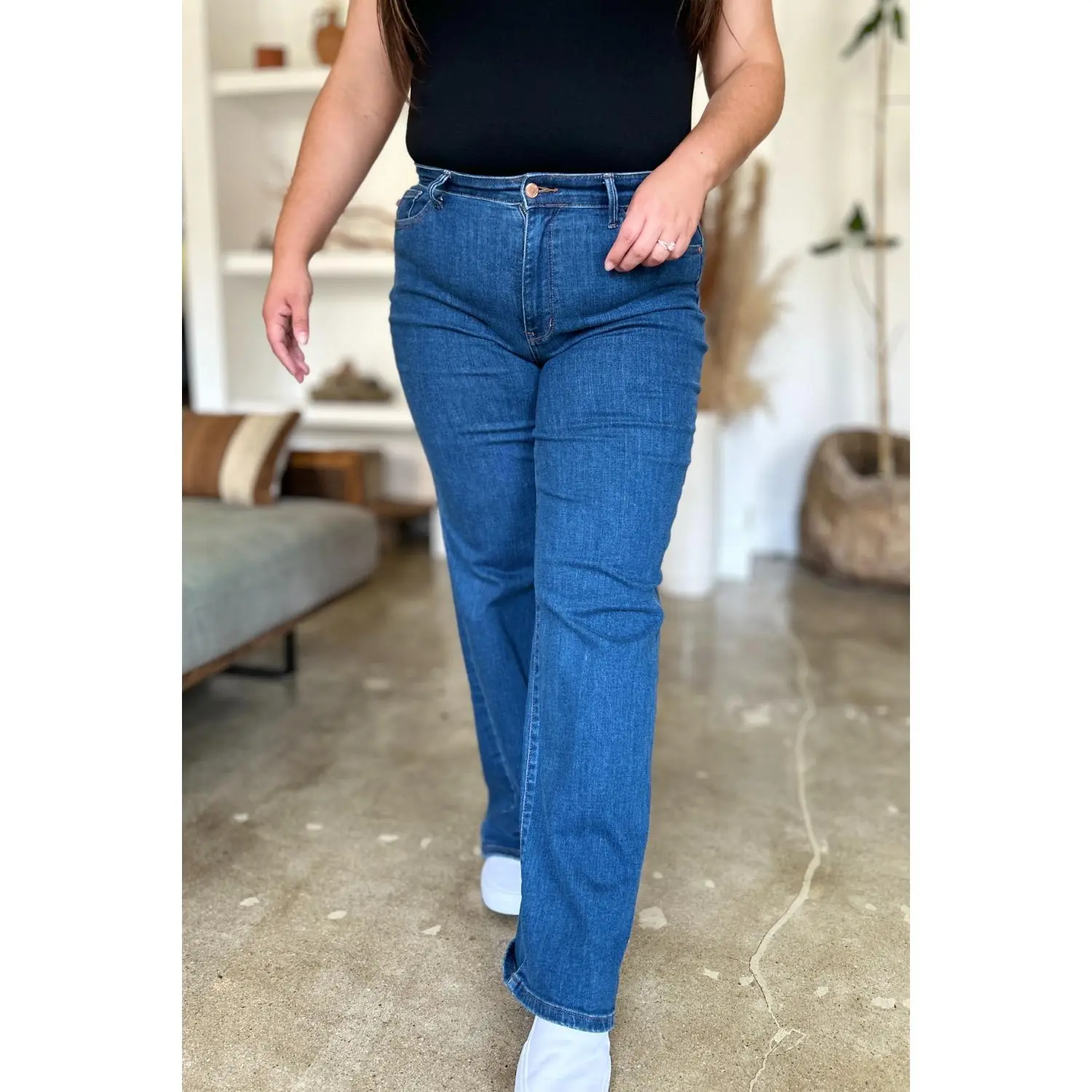 High Rise Straight Jeans