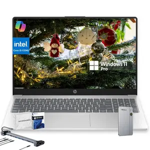 HP 17 Laptop Computer for Business, Intel i5-1334U(Up to 4.6 GHz), 17.3" HD+ Display, 32GB RAM, 2TB SSD Backlit KB, Fingerprint Reader, Lifetime Win 11 Pro & Copilot AI