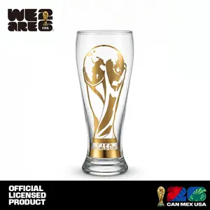 Official FIFA World Cup 26 Gold Stamped Classic Beer Glass--Collector's Edition