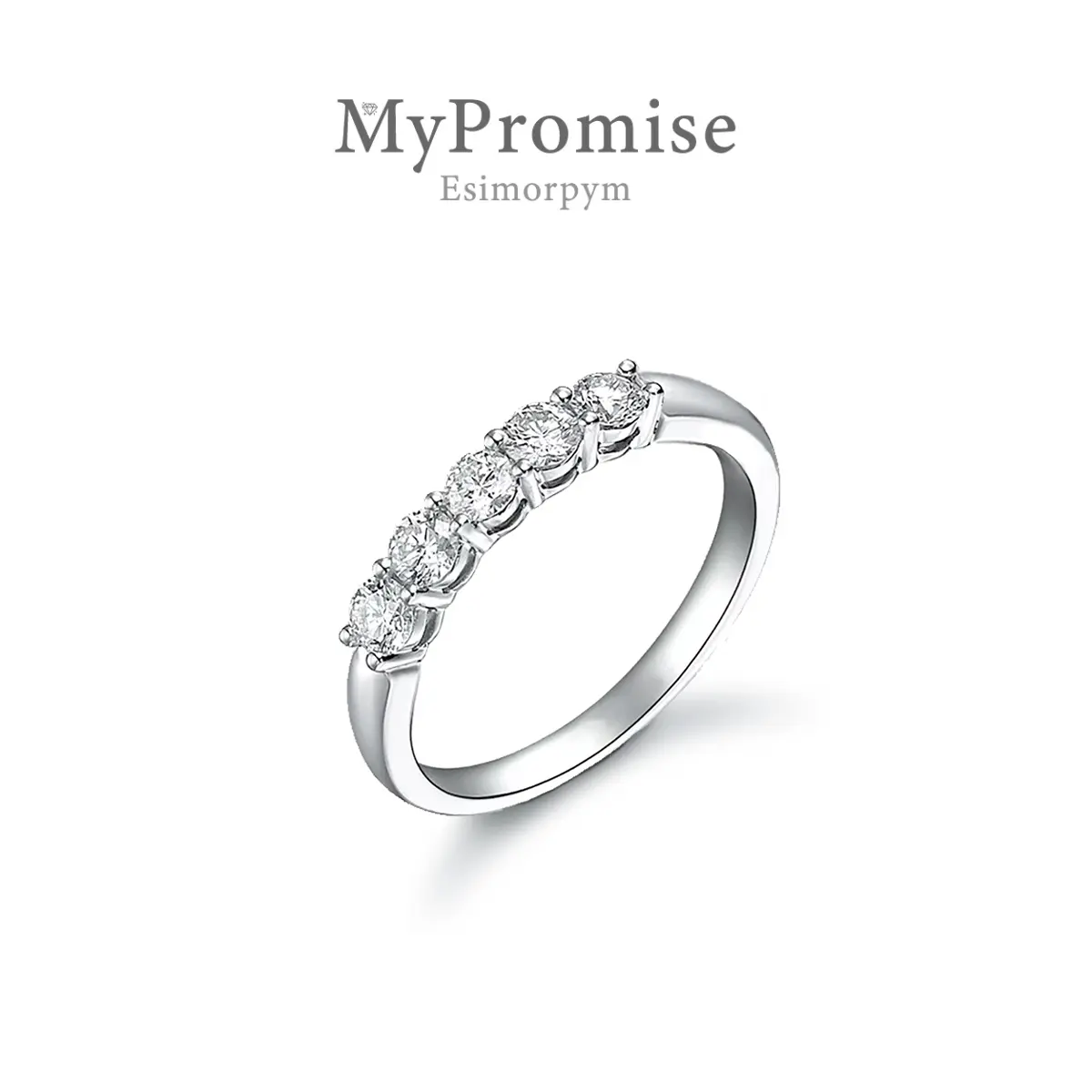 S925 1.5ct D Color VVS Clarity Round Moissanite Half Eternity Stacking Ring Band Daily Costume Jewelry Accessories Perfect Birthday Wedding Engagement Anniversary Gifts for Women